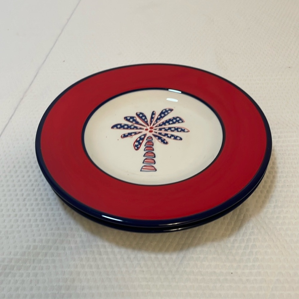 Patriotic Red and Blue Dinner Plate Set
